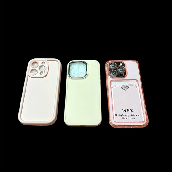 Brandnew Three iPhone 14 Pro Cases - Pink & Rose Gold - Picture 1 of 5